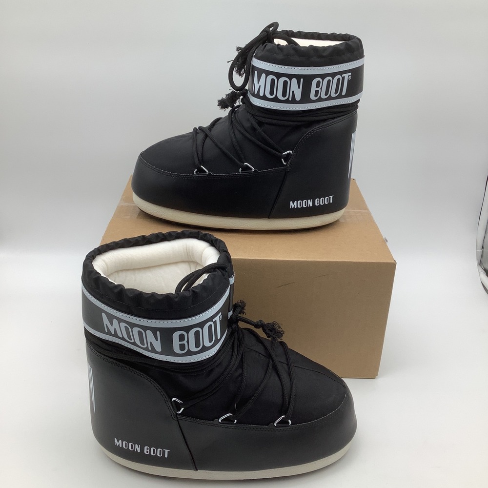 Moon Boot Icon Low Black Nylon Snow Boots Mens 7 - 8.5 NWOT